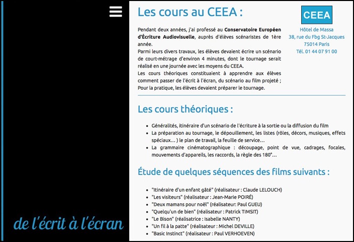 Page d'accueil du site CEEA