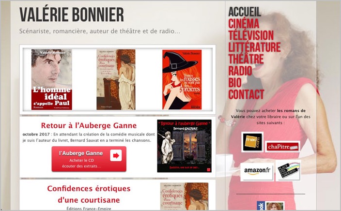 * Page d'accueil du site valeriebonnier.fr