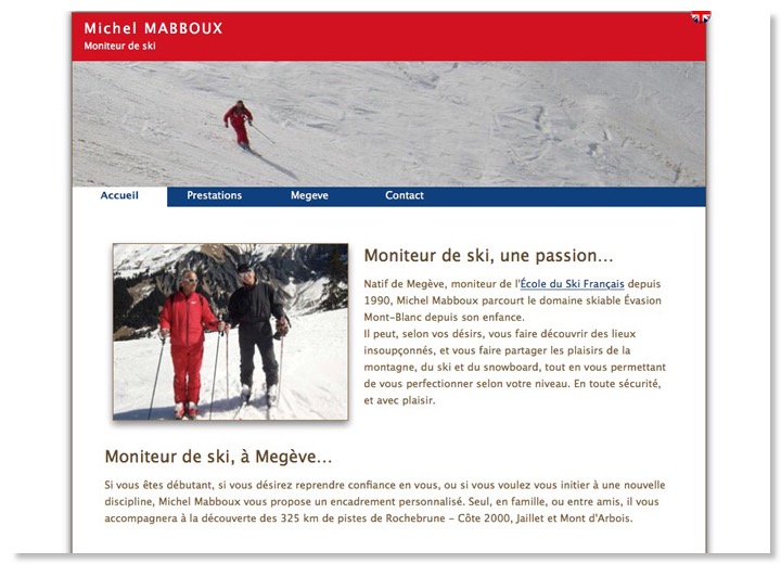 * page d'accueil du site Mabboux.com