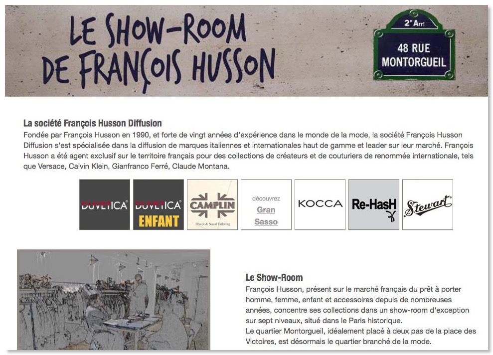 * page d'accueil du site FrancoisHusson diffusion