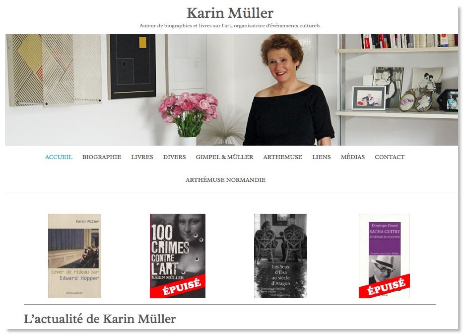 * page accueil du site de Karin Müller