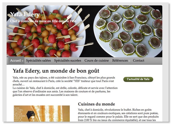 * page d'accueil du site YafaEdery.com